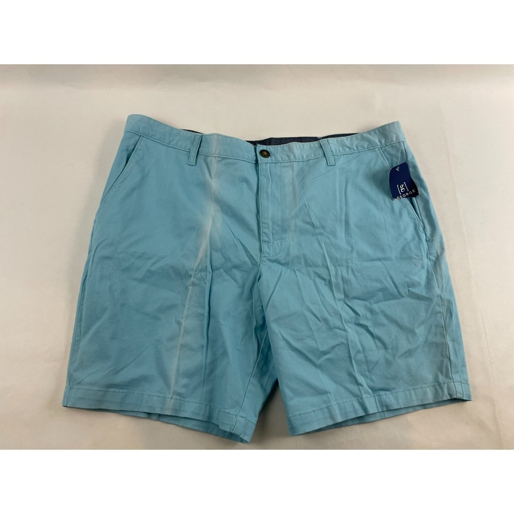 George Shorts Men's Size 42 Blue Faded Color Above the Knee Buttoned Pockets NWT